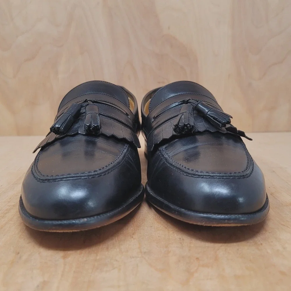 Mezlan Mens Loafers Size 11.5 M Black Leather Tassel Kiltie Dress Shoes Romano
